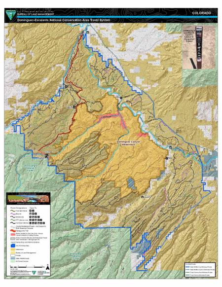 Colorado DominguezEscalante National Conservation Area Travel Map